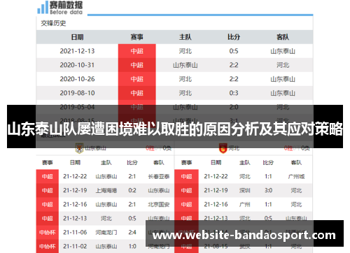 山东泰山队屡遭困境难以取胜的原因分析及其应对策略
