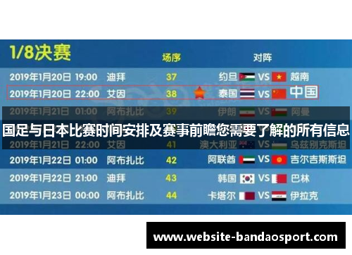 国足与日本比赛时间安排及赛事前瞻您需要了解的所有信息 国足与日本比赛时间安排及赛事前瞻您需要了解的所有信息
