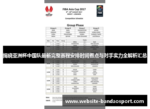 揭晓亚洲杯中国队最新完整赛程安排时间看点与对手实力全解析汇总 揭晓亚洲杯中国队最新完整赛程安排时间看点与对手实力全解析汇总
